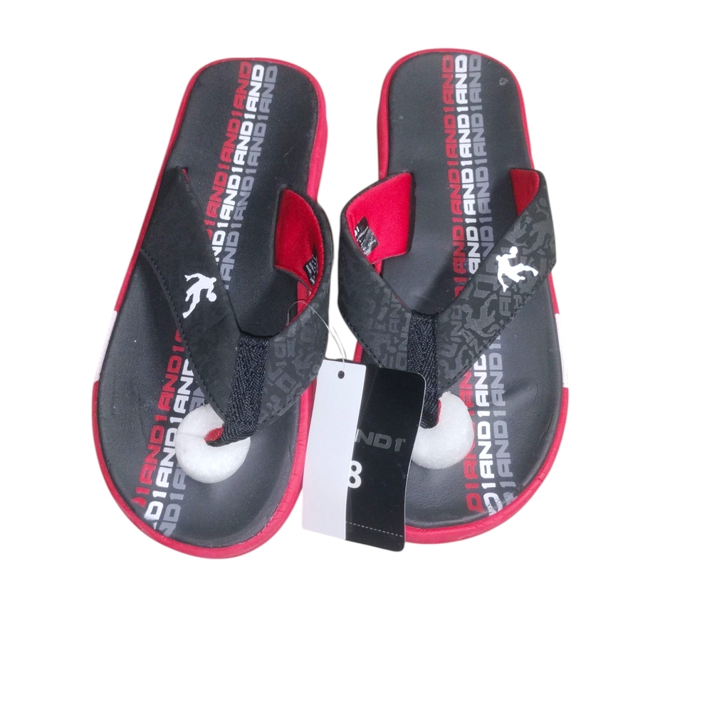 ANDS1 Black and Red Slide Sandals